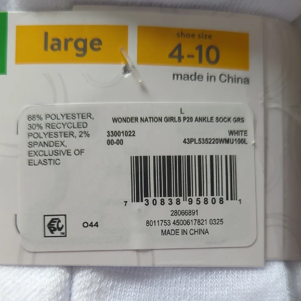 3 For $30. Wonder Nation Girls' Ankle Socks - White and Gray